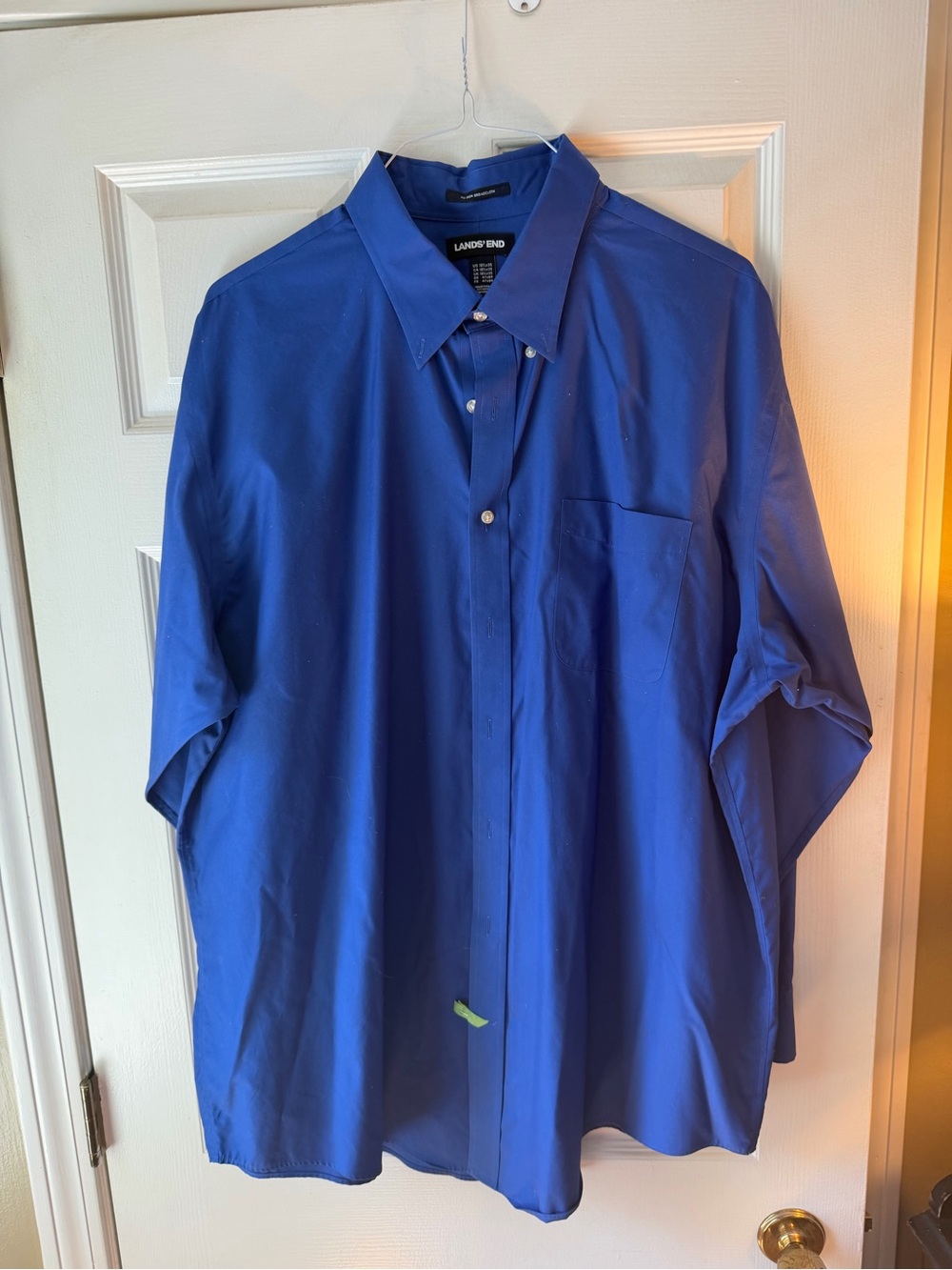 Lands' End Men's Royal Blue No-Iron Broadcloth Button-Down Shirt